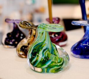 Gift idea for teachers and work colleagues. Pen holders by Weston Glass $21.